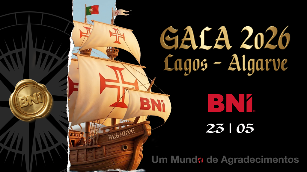 Cartaz oficial da Gala BNI Algarve 2026